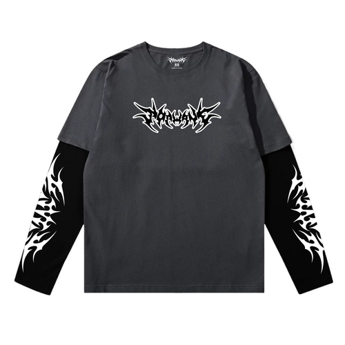 Popwave swag demon double layer ash tee