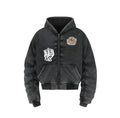 Popwave academy washed zipper hoodie
