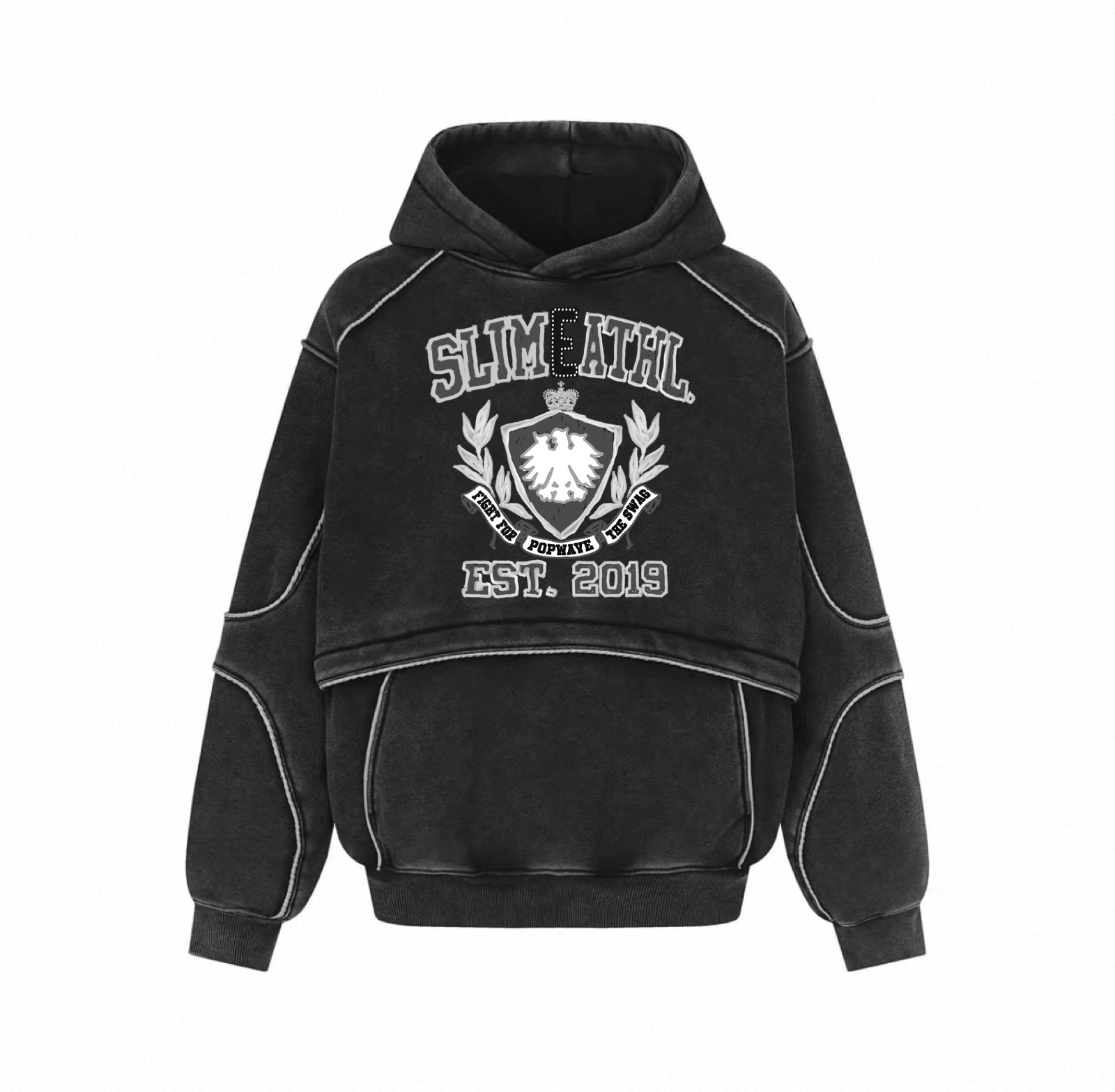 Popwave slime athletic washed hoodie