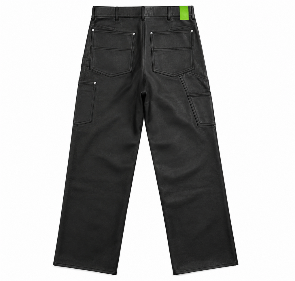 Popwave studios leather carpenter pants