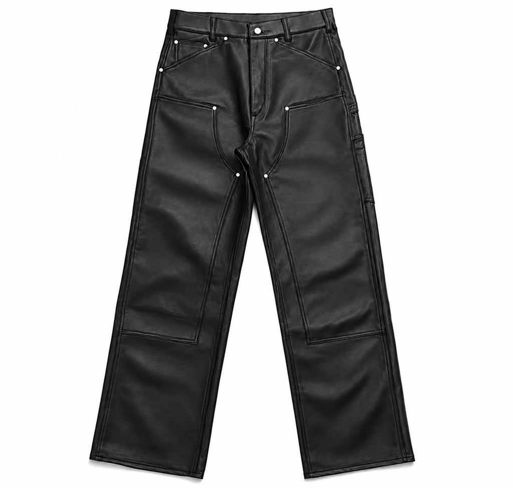 Popwave studios leather carpenter pants