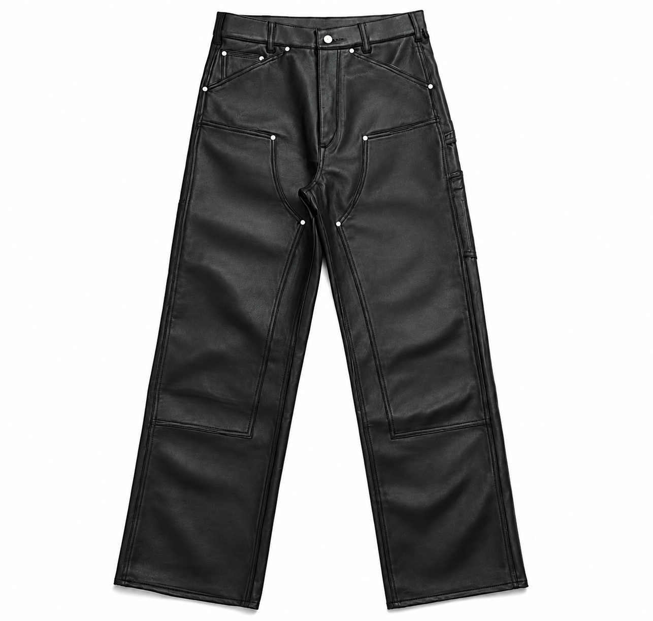 Popwave studios leather carpenter pants