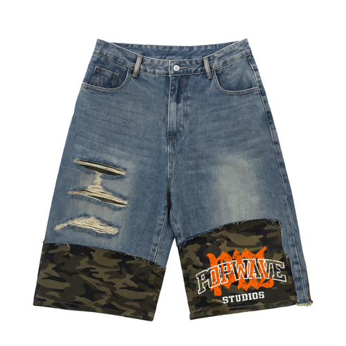 Popwave camo jean shorts
